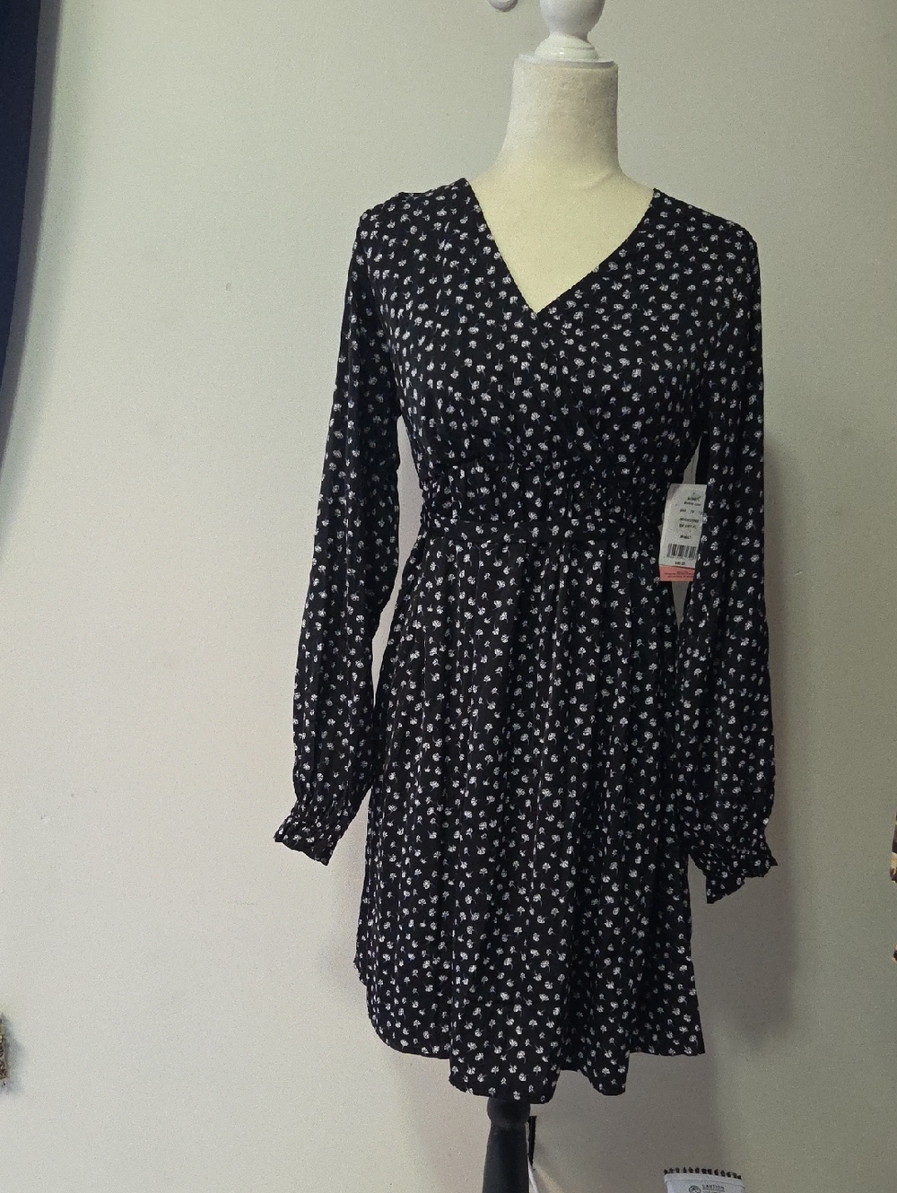 Motherhood Maternity Black Floral Long Sleeve Maternity Dress